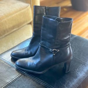 Avellini soft black leather mid-calf boots